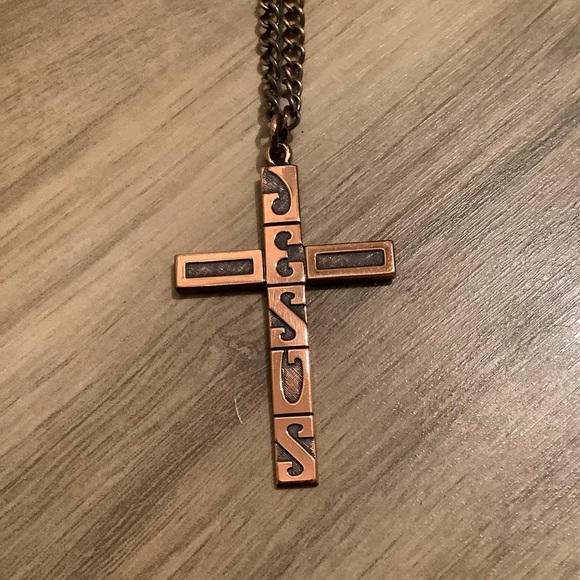 New Solid copper cross JESUS - Picture 2 of 4